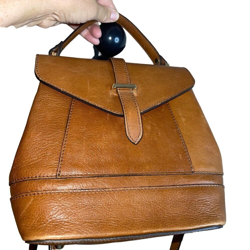 Divina Firenze Womens Backpack Crossbody Brown Leather Purse Italy